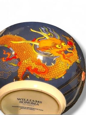 Williams Sonoma Retired Lunar New Year Blue Dragon Rice Bowl Set of 2